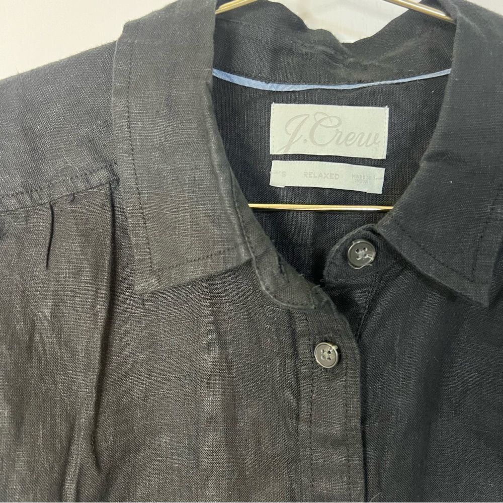 Jcrew Oversized Linen Button Front Shirt - Picture 4 of 8